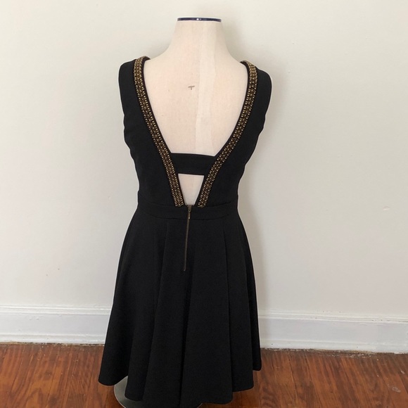 Beaded Keyhole Open Back Swing Dress - Picture 2 of 7